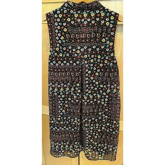BCBG MAXAXAZRIA Size XS Shirt Dress Floral Multi-Color Print Pattern Two layers - Picture 2 of 6
